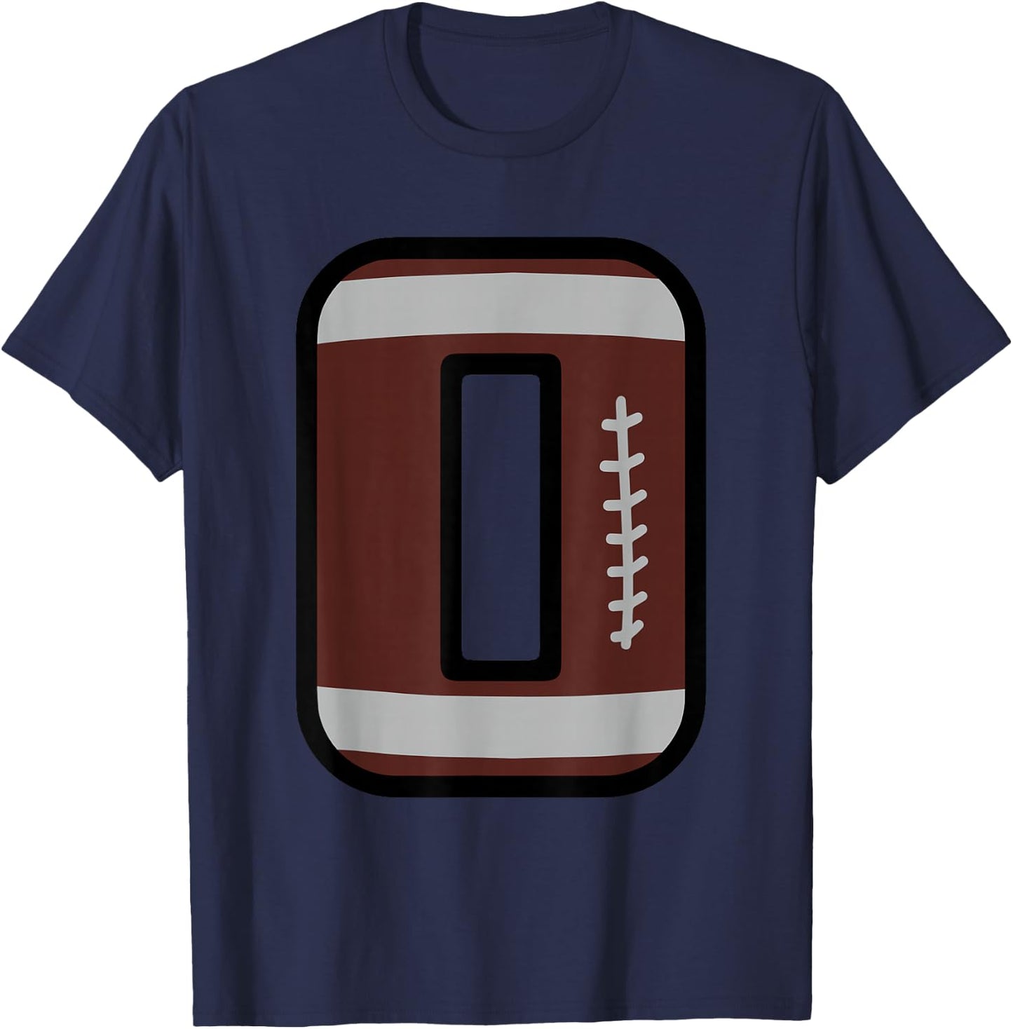 Number #0 Football Number T-Shirt - T-Shirt | Navy
