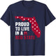 Proud To Live In A Red State Patriotic Floridian Men T-Shirt - T-Shirt | Navy