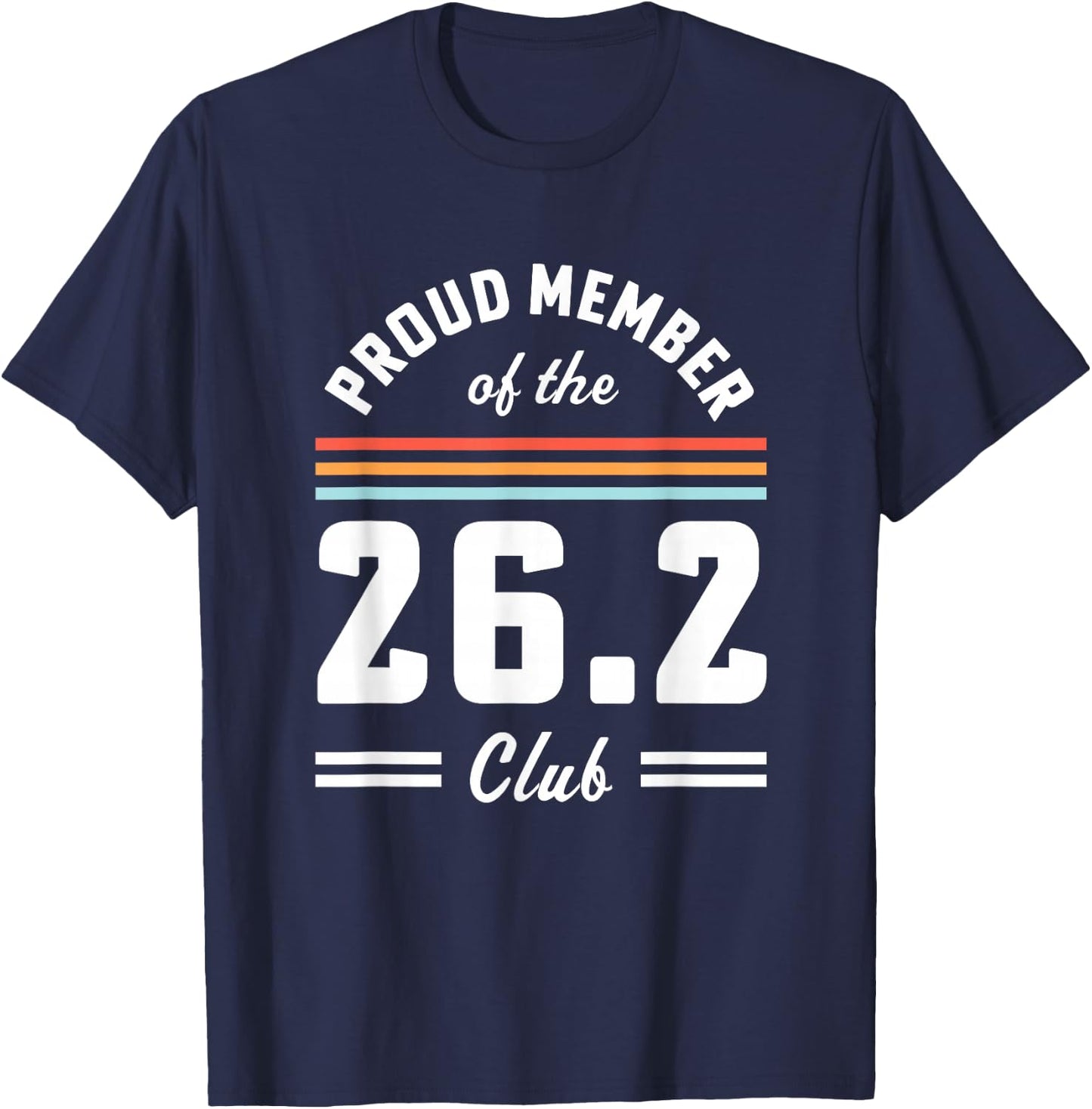 First Marathon 26.2 Club Marathoner Retro Runner T-Shirt - T-Shirt | Navy