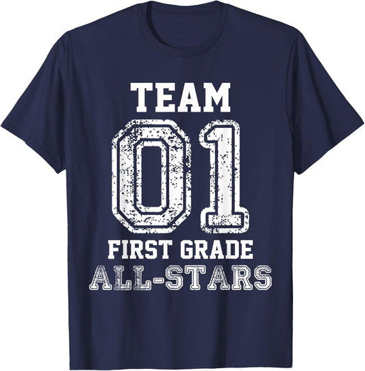 School Team 1st Grade All-Stars Sports Jersey T-Shirt - T-Shirt | Navy