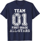 School Team 1st Grade All-Stars Sports Jersey T-Shirt - T-Shirt | Navy