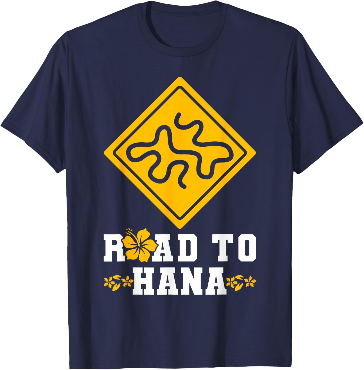 Hawaiian Islands Vintage Souvenir Road To Hana T-Shirt - T-Shirt | Navy
