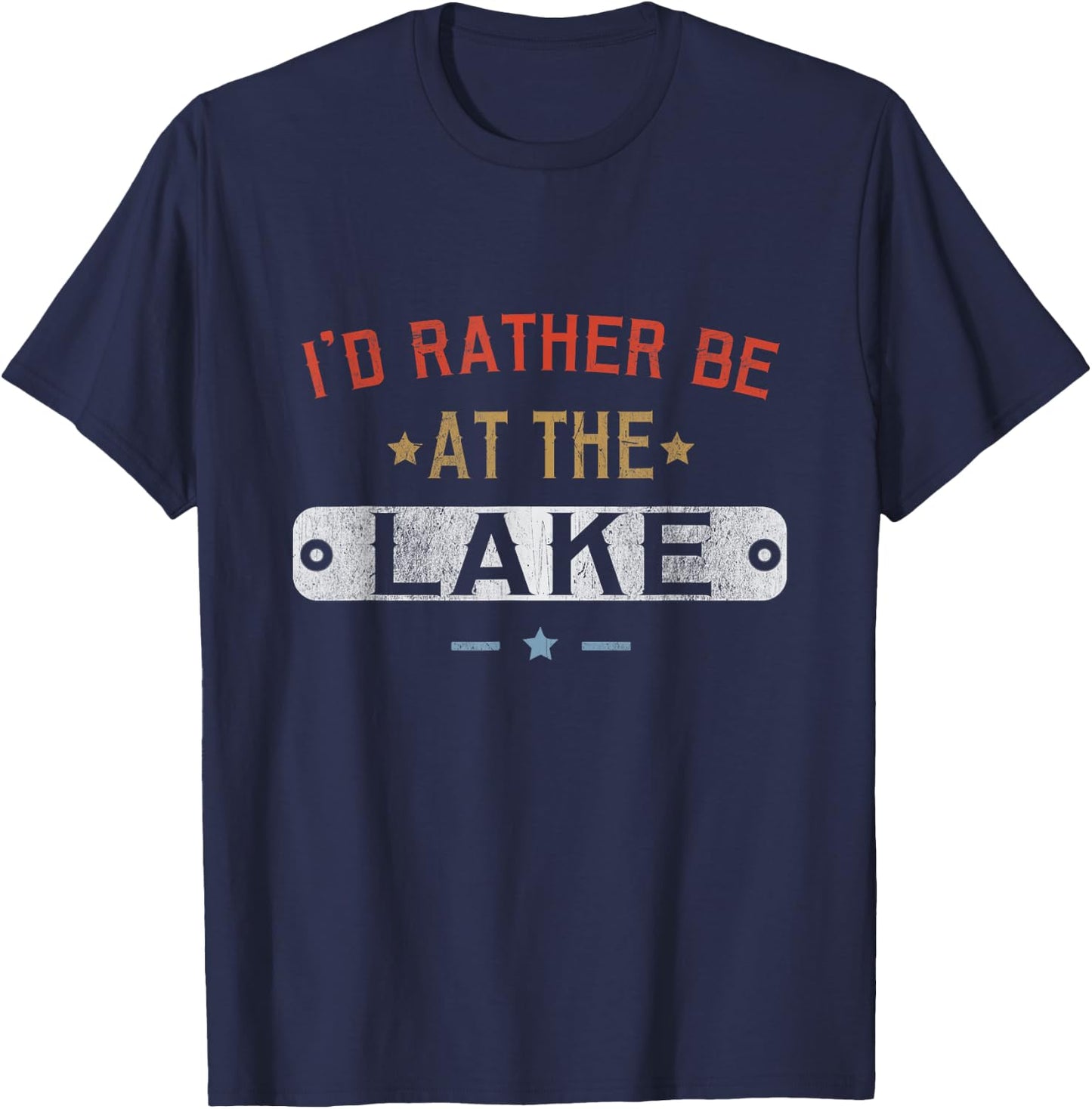 I'd Rather Be At The Lake Retro Vintage Men Women T-Shirt - T-Shirt | Navy