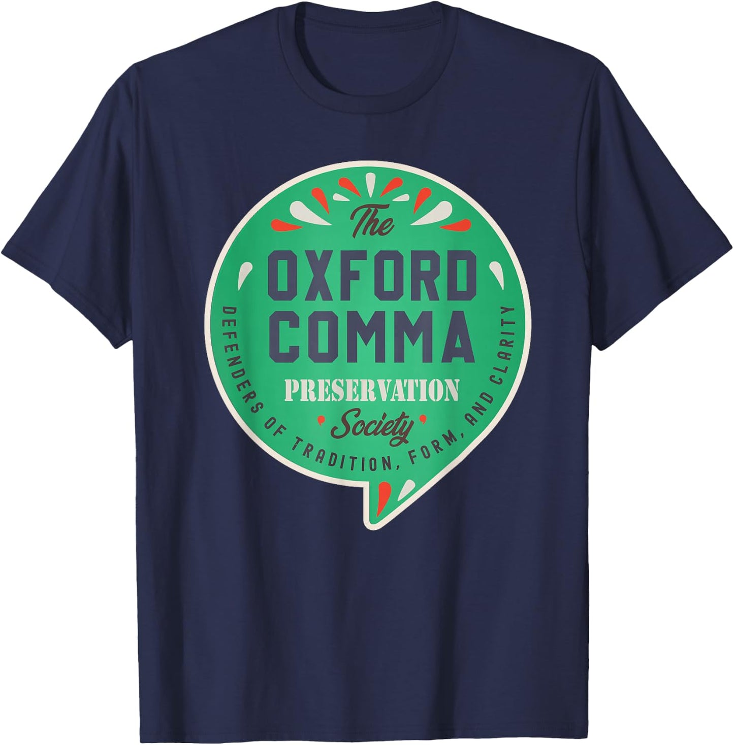 The Oxford Comma Preservation Society Vintage Team Oxford T-Shirt - T-Shirt | Navy
