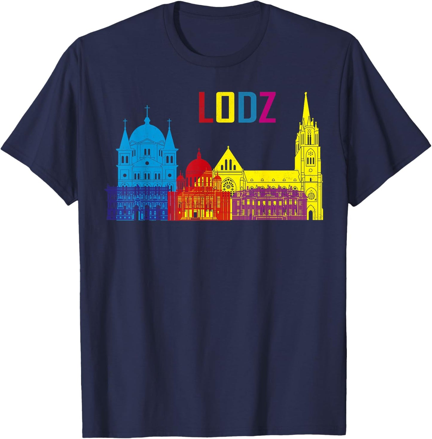 Travel Europe Poland Lodz Polska Polish Vacation Souvenir T-Shirt - T-Shirt | Navy