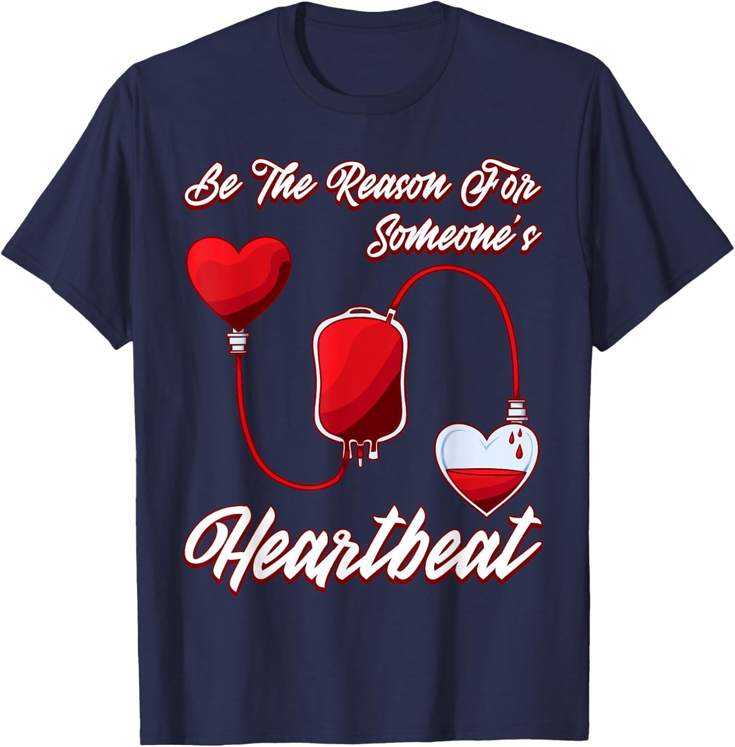 Blood Donor Give Donation Save Life T-Shirt - T-Shirt | Navy