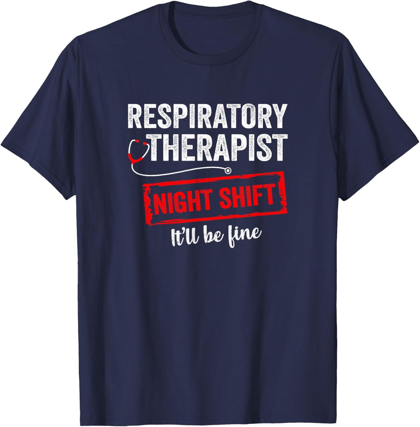 Funny Night Shift Respiratory Therapist Women T-Shirt - T-Shirt | Navy