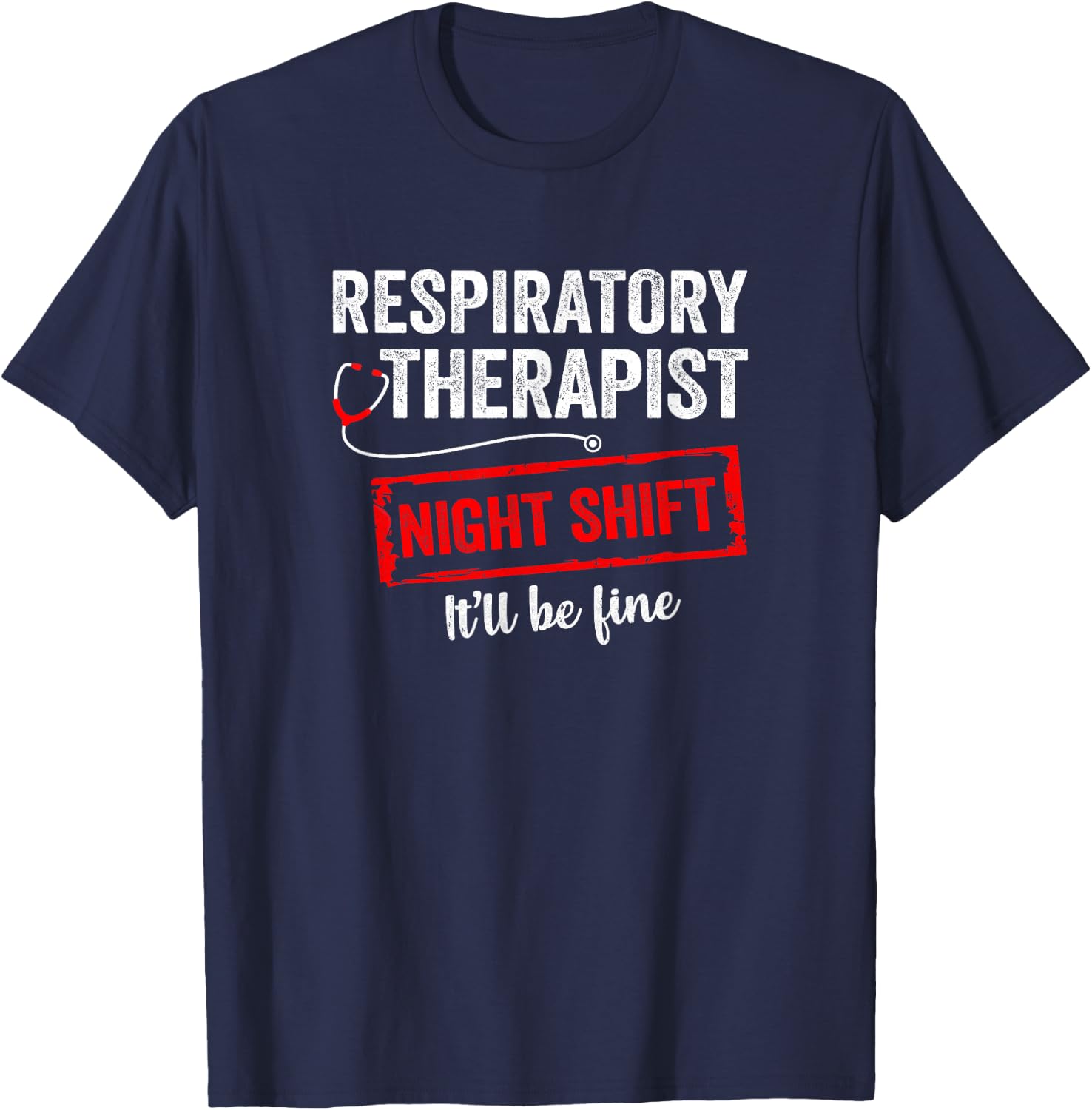 Funny Night Shift Respiratory Therapist Women T-Shirt - T-Shirt | Navy