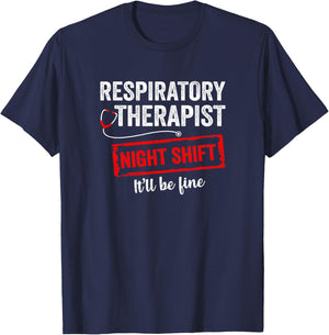 Funny Night Shift Respiratory Therapist Women T-Shirt - T-Shirt | Navy