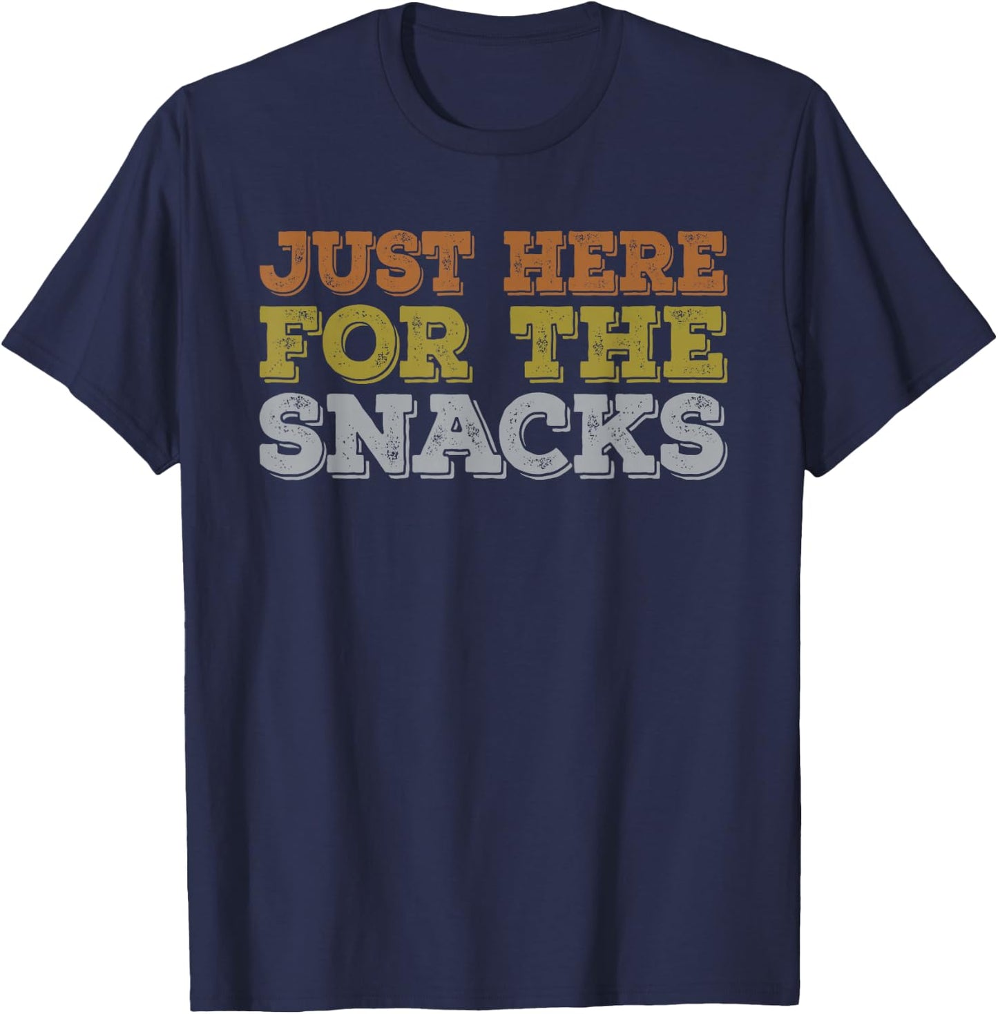 Baseball I'm Just Here For The Snacks Vintage Sports T-Shirt - T-Shirt | Navy