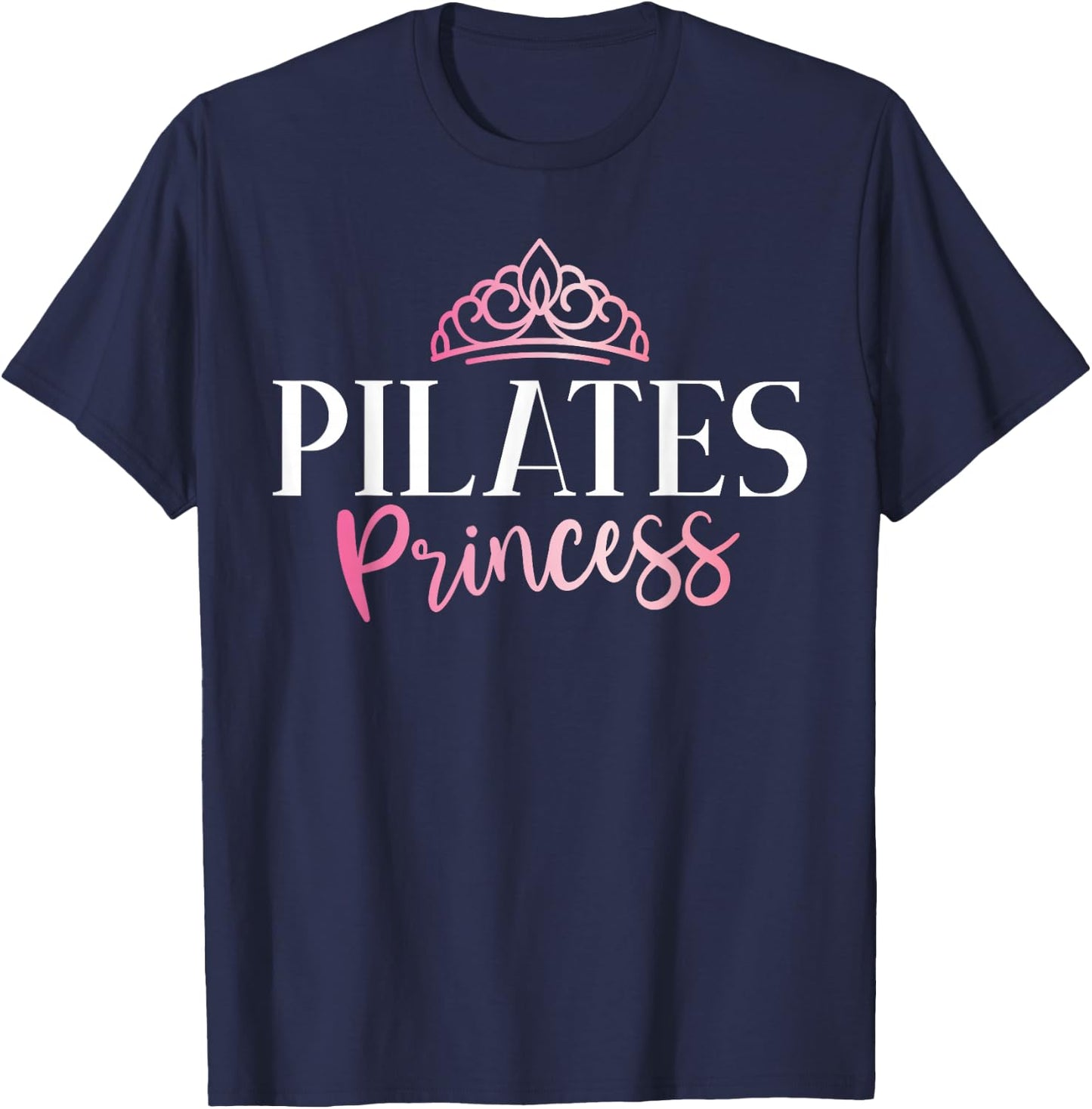 Pilates Gifts Women's Princess Yoga , Black, Small, Short Sleeve, , Lace, Cotton 60% Polyester 40% T-Shirt - T-Shirt | Navy