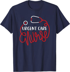 ICU Nursing Department Registered Nurse - Urgent Care Nurse T-Shirt - T-Shirt | Navy