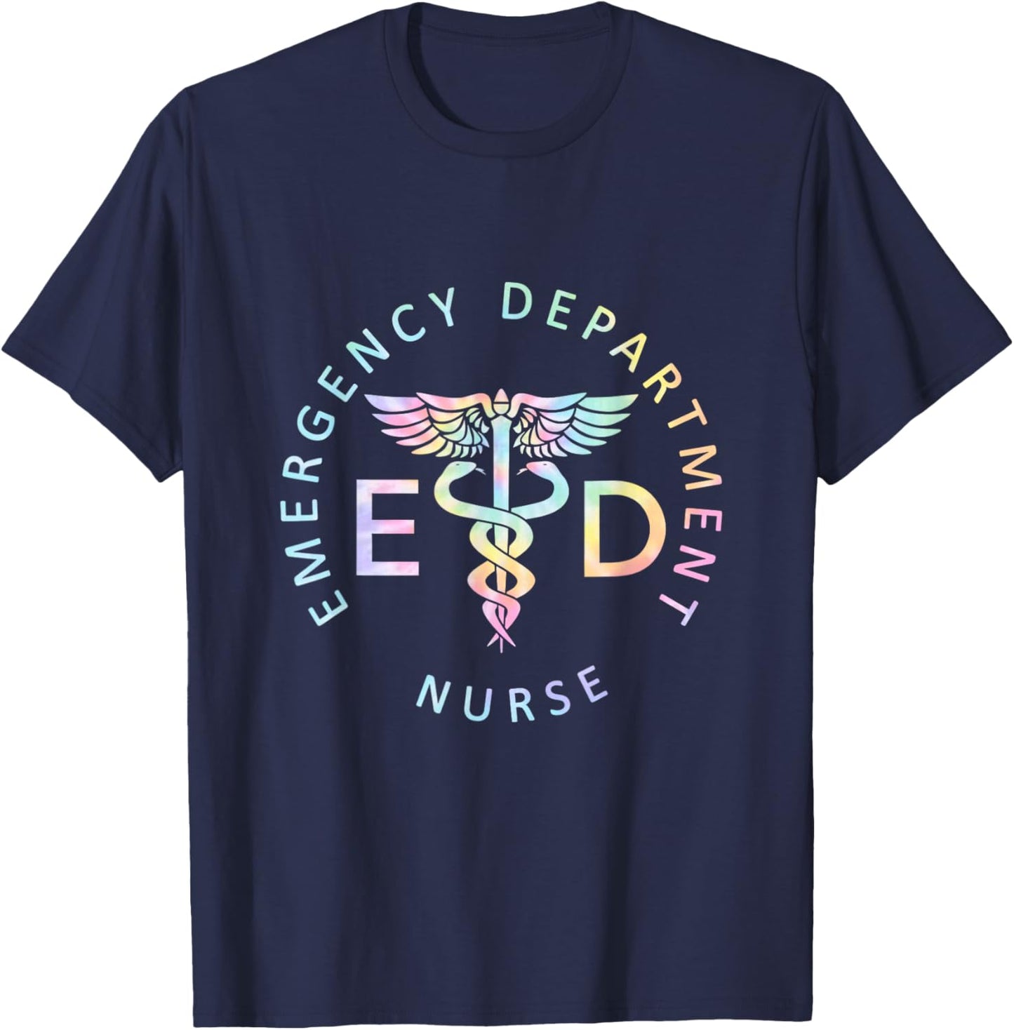 Emergency Nurse ED Nurse ER Emergency Department Nur Tie Dye T-Shirt - T-Shirt | Navy