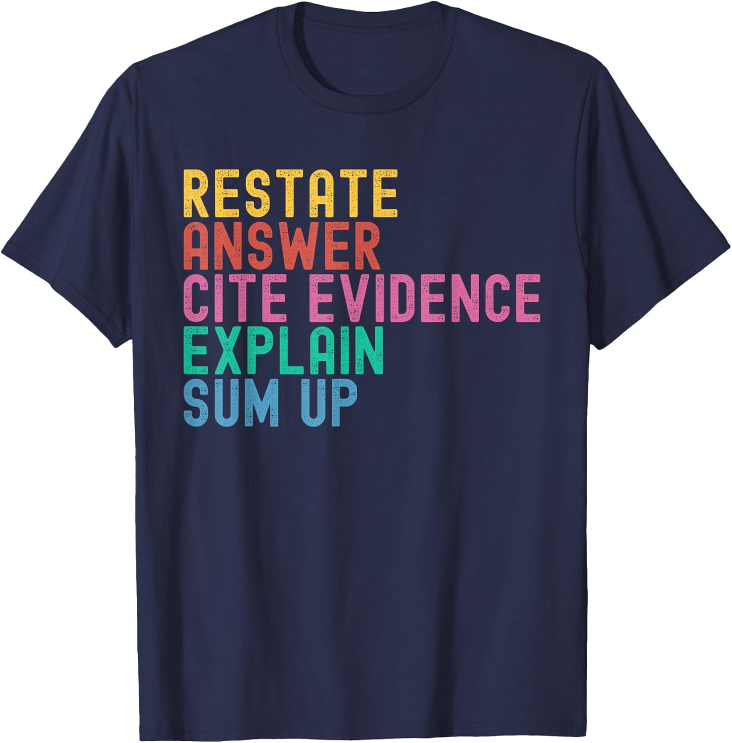 Races Writing Strategy Funny Text Evidence English Teacher T-Shirt - T-Shirt | Navy