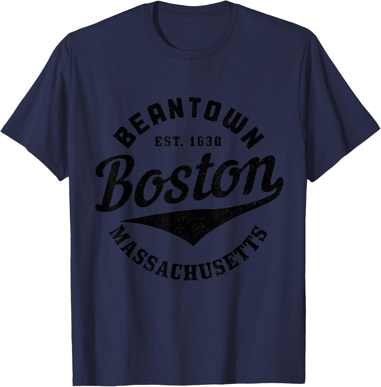 Boston Massachusetts Beantown Est. 1630 Pride Vintage T-Shirt - T-Shirt | Navy