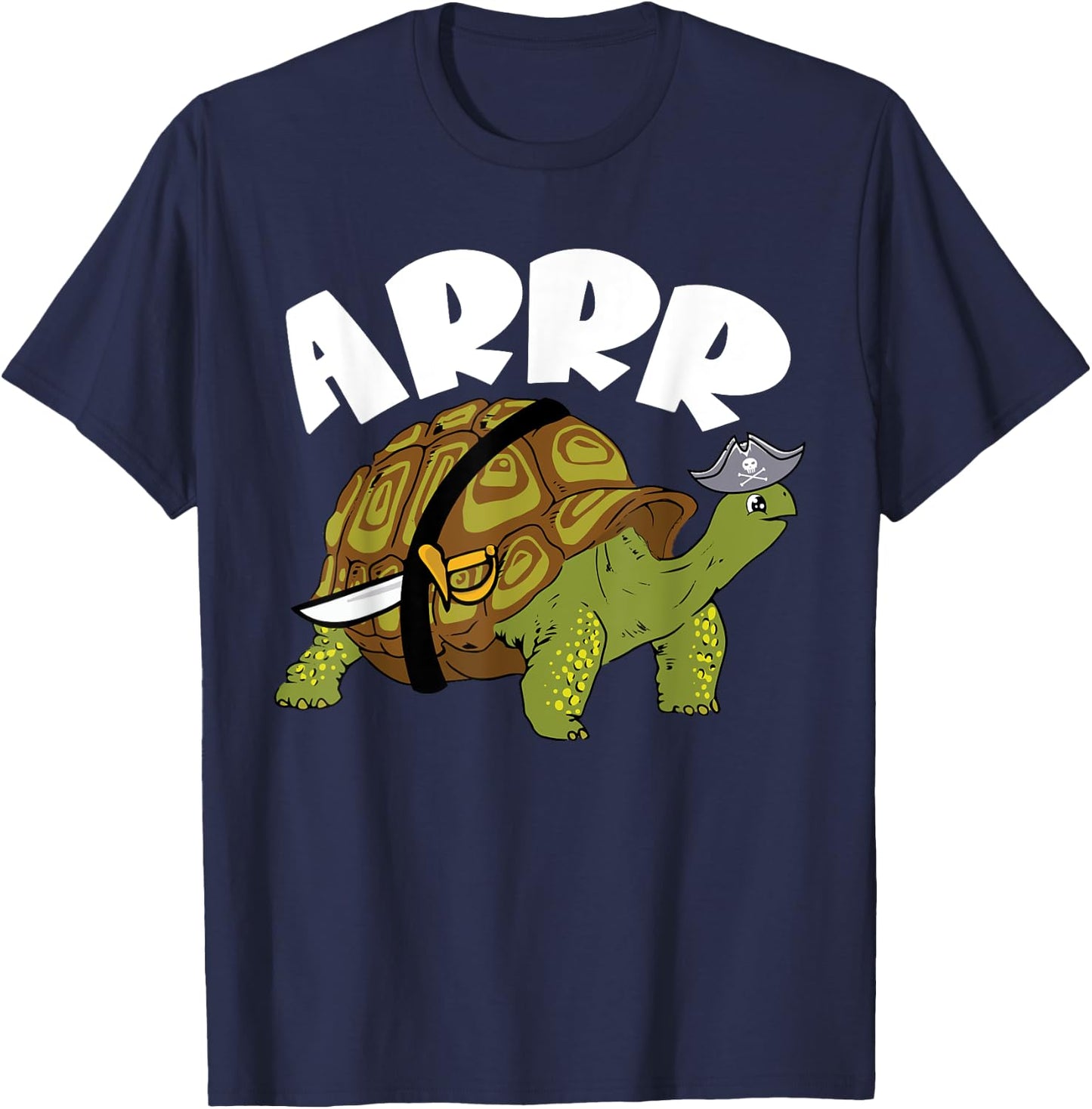 Arrr Pirate Tortoise Turtle Reptile Kids T-Shirt - T-Shirt | Navy