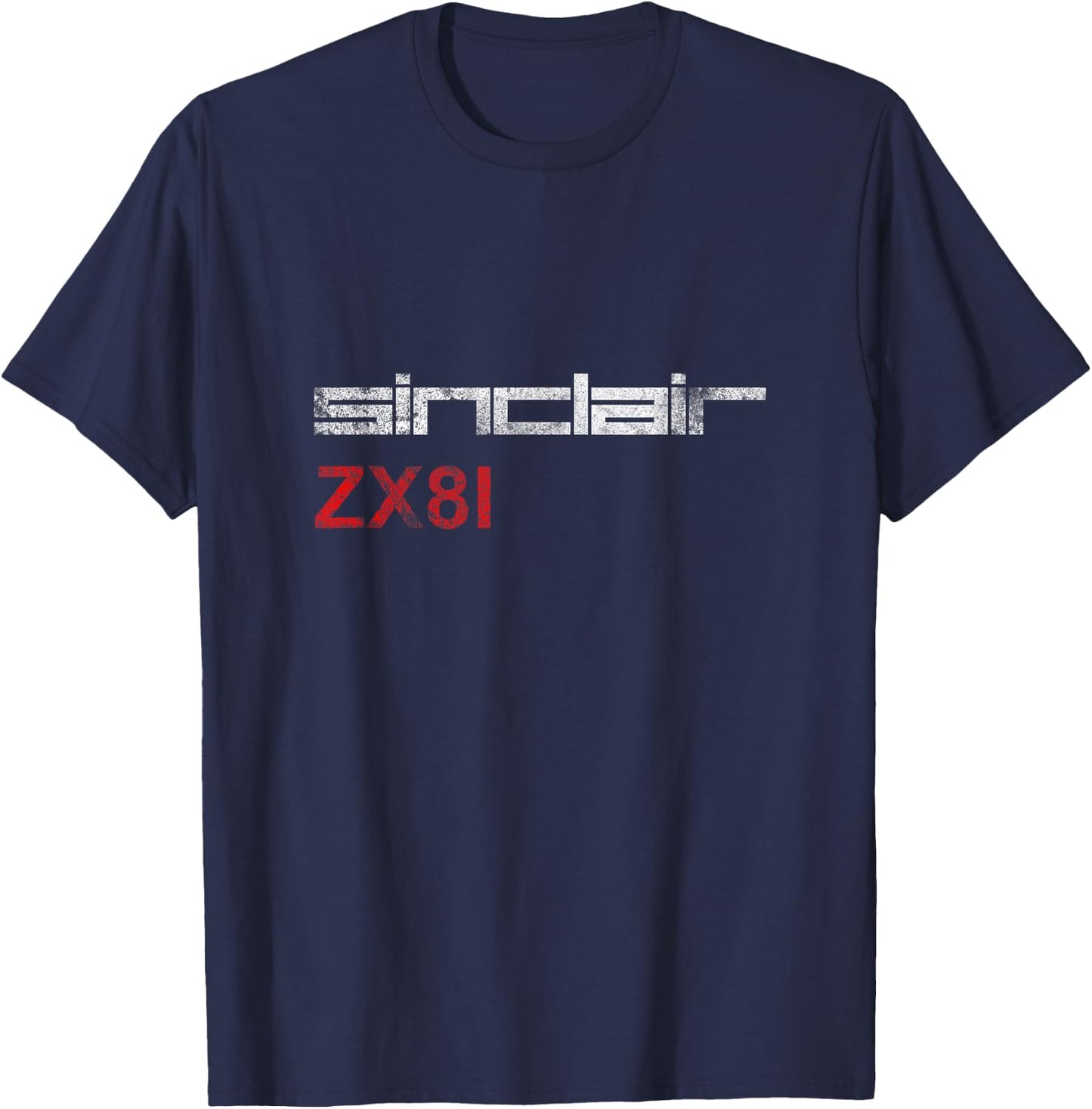 SINCLAIR ZX81 - GRUNGE Stonewashed Effect T-Shirt - T-Shirt | Navy