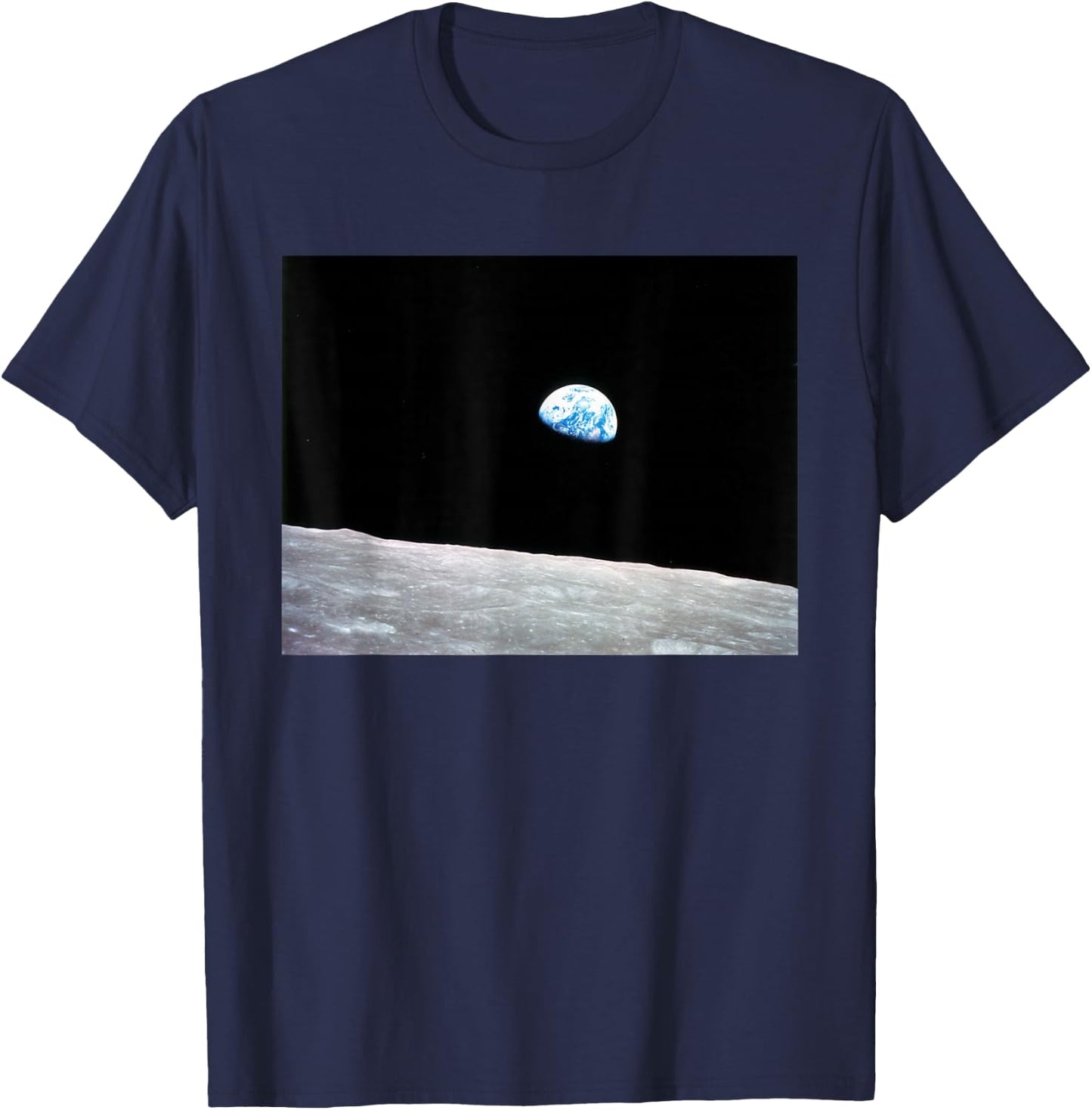 Earthrise - On The Moon Earth From Space T-Shirt - T-Shirt | Navy