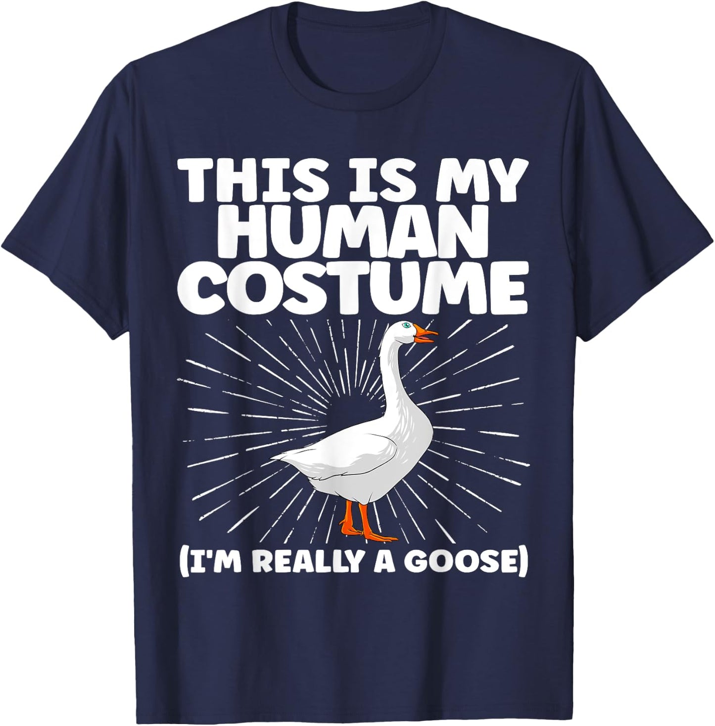 Cute Goose Design Women Farm Animal Goose Lovers T-Shirt - T-Shirt | Navy