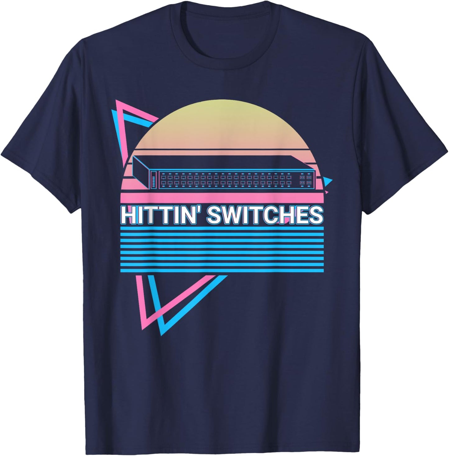 Network Engineering Retro Hittin' Switches T-Shirt - T-Shirt | Navy