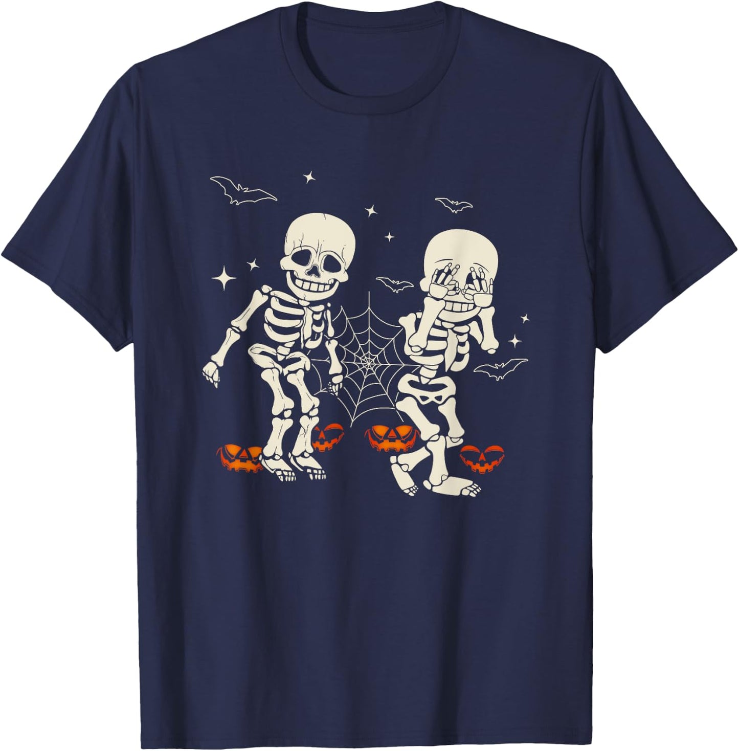 Funny Skeleton Kids Griddy-Dance Halloween Trick or Treat T-Shirt - T-Shirt | Navy