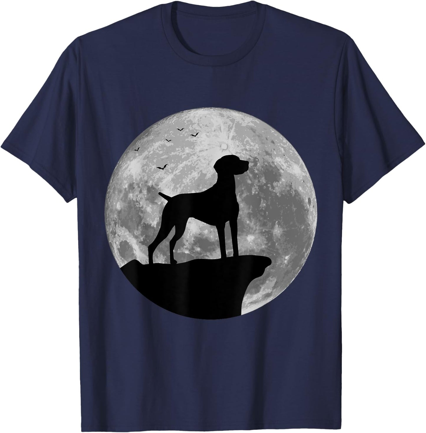 Hungarian Vizsla Silhouette In The Moon Halloween Costume T-Shirt - T-Shirt | Navy