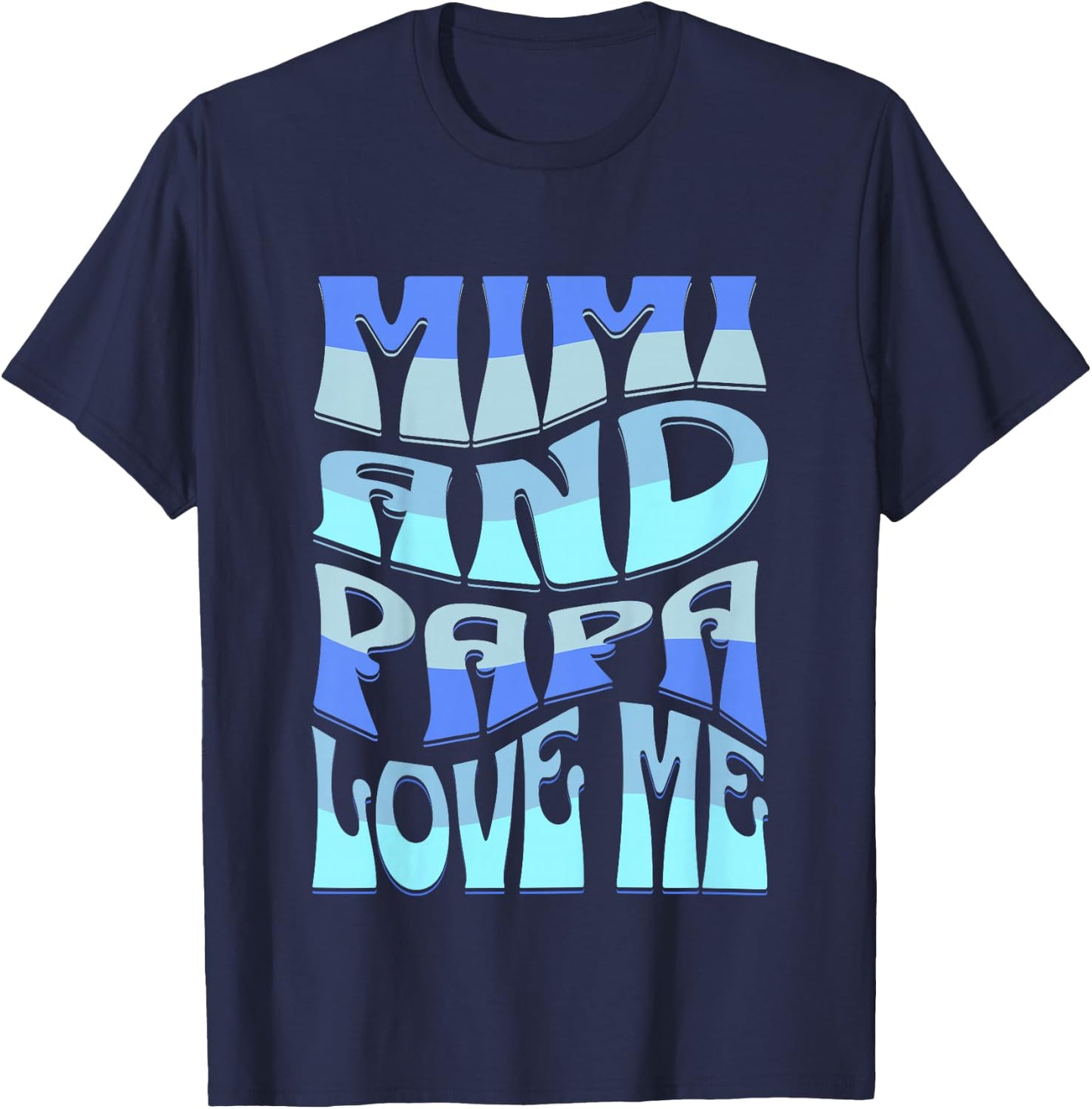 Kids Mimi and Papa Love Me Grandson T-Shirt - T-Shirt | Navy