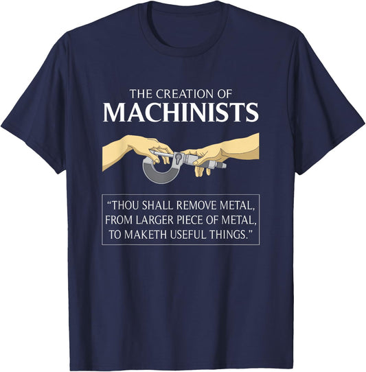 CNC Machinist I Creation of Adam CNC Operator Tools Machine T-Shirt - T-Shirt | Navy