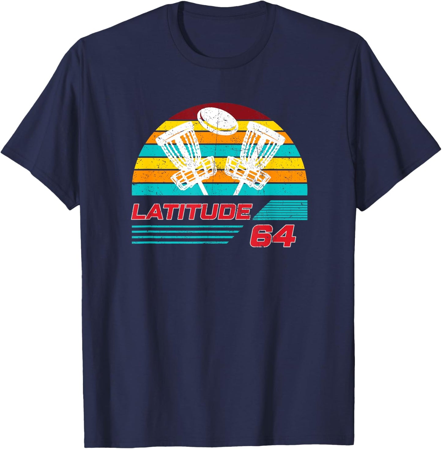 Latitude 64 Disc Golf Retro Vintage Men Women T-Shirt - T-Shirt | Navy