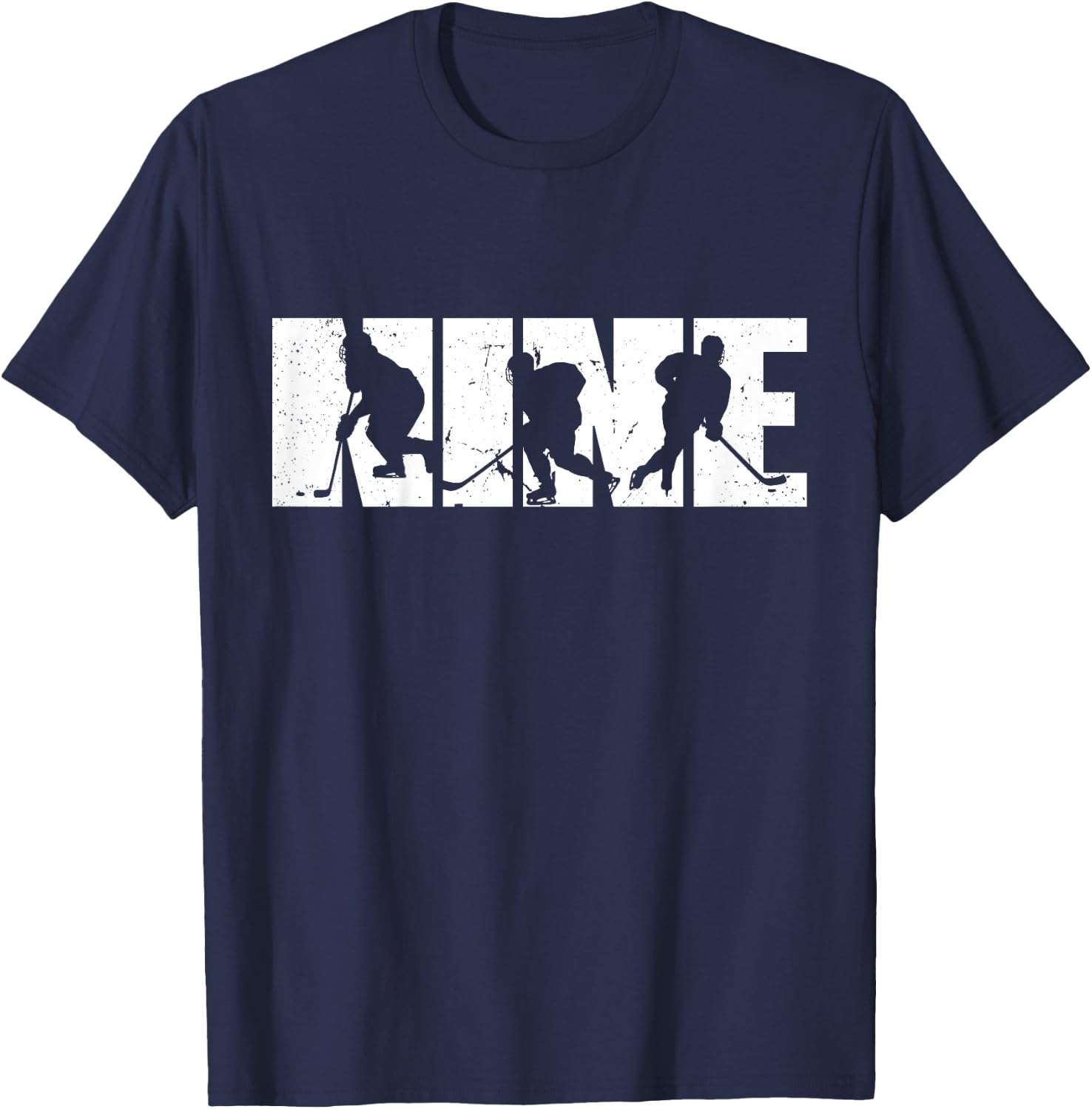 9th Birthday Retro Ice Hockey 9 Years Old Boy Girl T-Shirt - T-Shirt | Navy