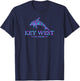 Key West Florida Dolphin Retro Colorful Souvenir T-Shirt - T-Shirt | Navy