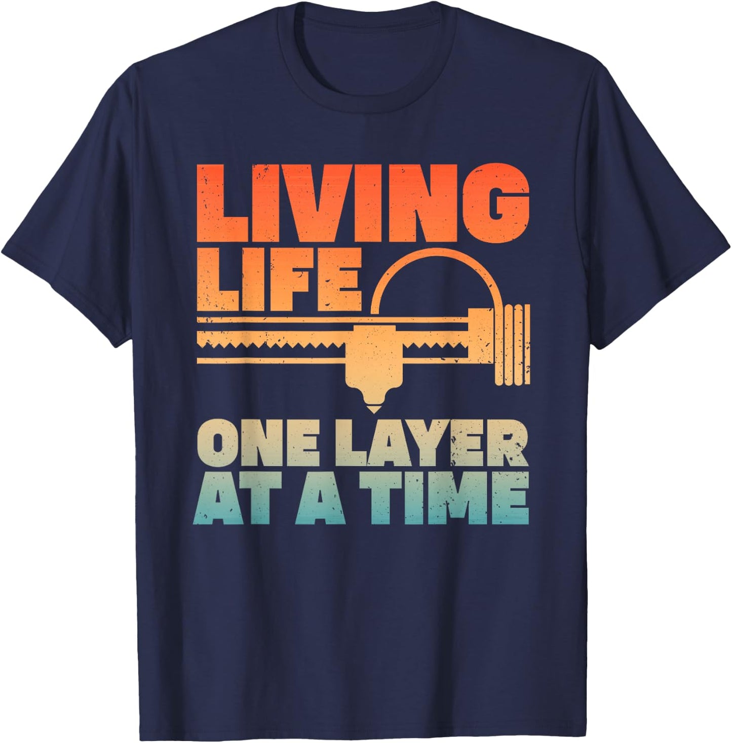 Funny 3D Printing Art Women 3D Printer Lovers Geeks T-Shirt - T-Shirt | Navy