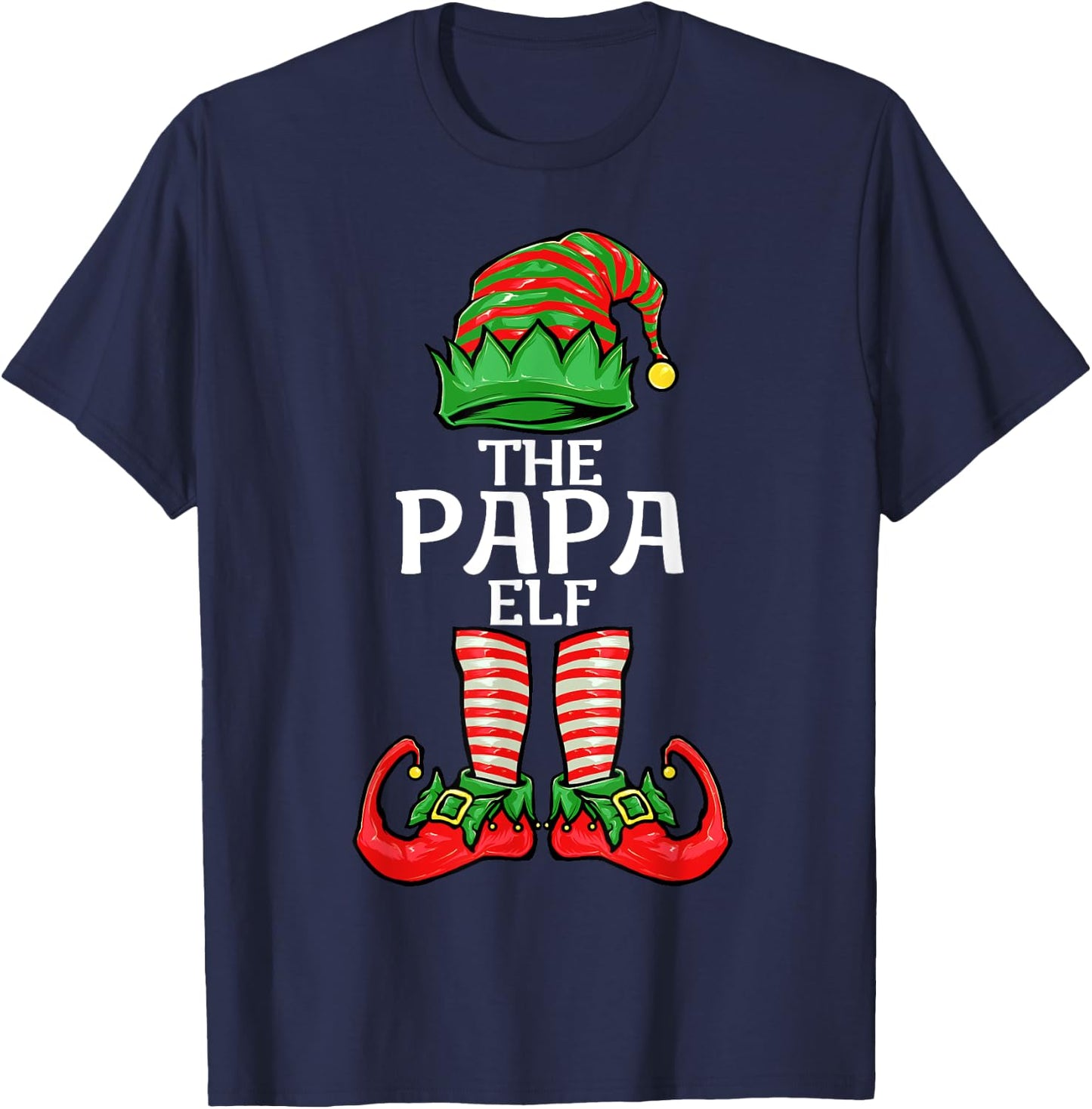 Papa Elf Father Christmas Family Matching Group T-Shirt - T-Shirt | Navy
