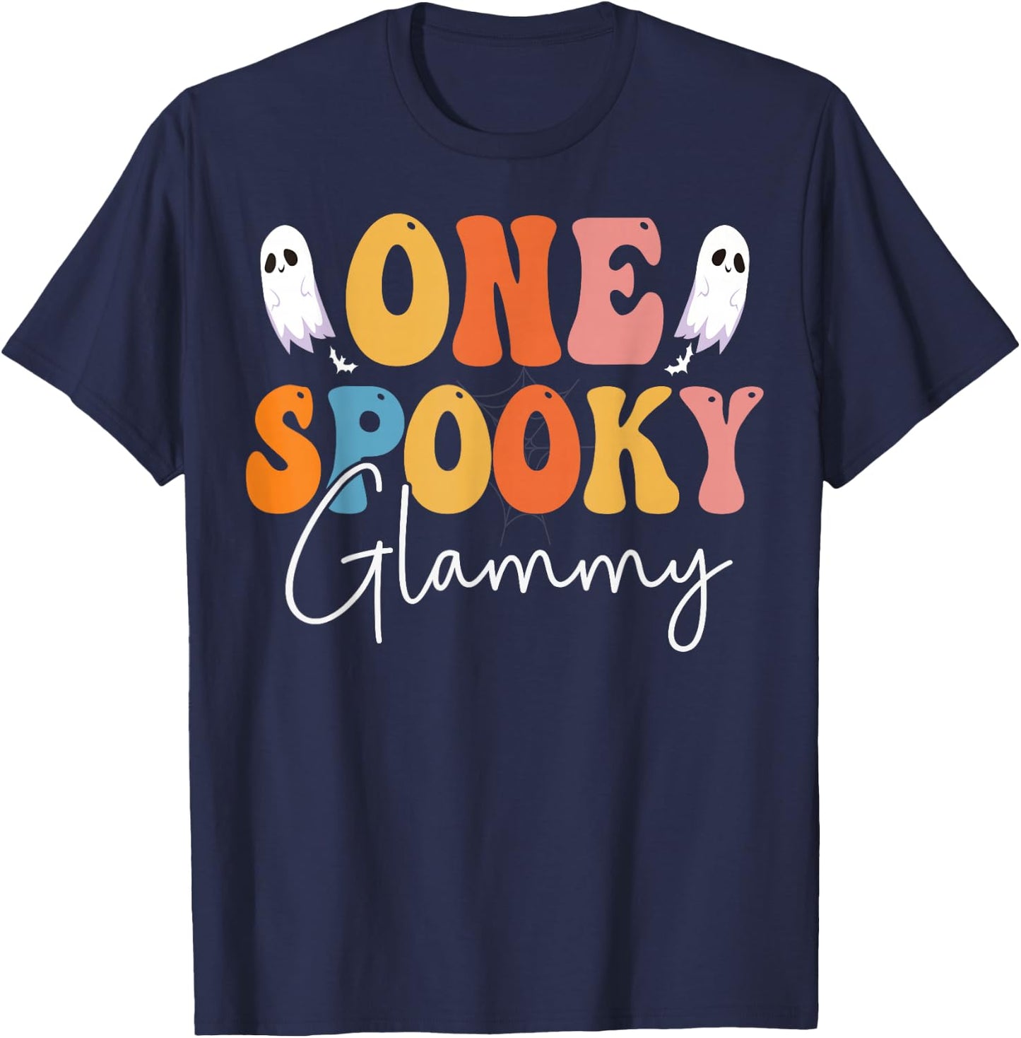 One Spooky Glammy Groovy Funny Women Ghost Boo Halloween T-Shirt - T-Shirt | Navy