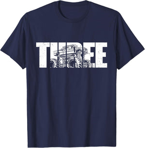 Kids 3 Year Old Shirt 3rd Birthday Monster Truck Boys Girls Kid T-Shirt - T-Shirt | Navy