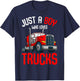 Just a Boy who loves Trucks Semi Trucker Kids Toddler Boys T-Shirt - T-Shirt | Navy