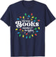 Great Books Make You Bright Christmas Lights T-Shirt - T-Shirt | Navy