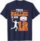 This Baller Is Now 12 Years Old Birthday Basketball Party T-Shirt - T-Shirt | Navy