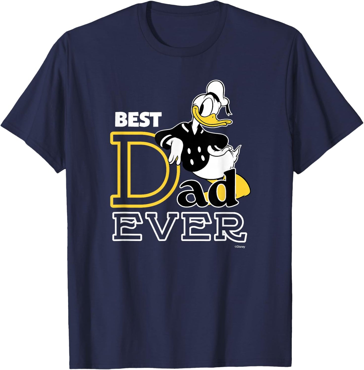 Disney Donald Duck Best Dad Ever Family Trip Father's Day T-Shirt - T-Shirt | Navy