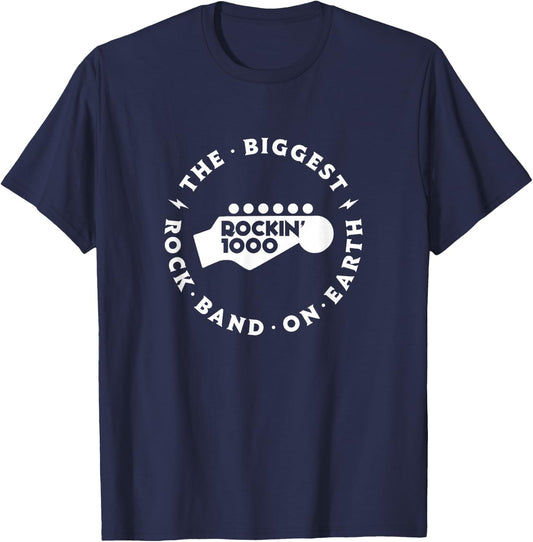 Rockin'1000 The Biggest Rock Band On Earth - circle version T-Shirt - T-Shirt | Navy