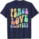 Groovy PEACE LOVE RECOVERY Vintage Sober Clean Celebrate T-Shirt - T-Shirt | Navy