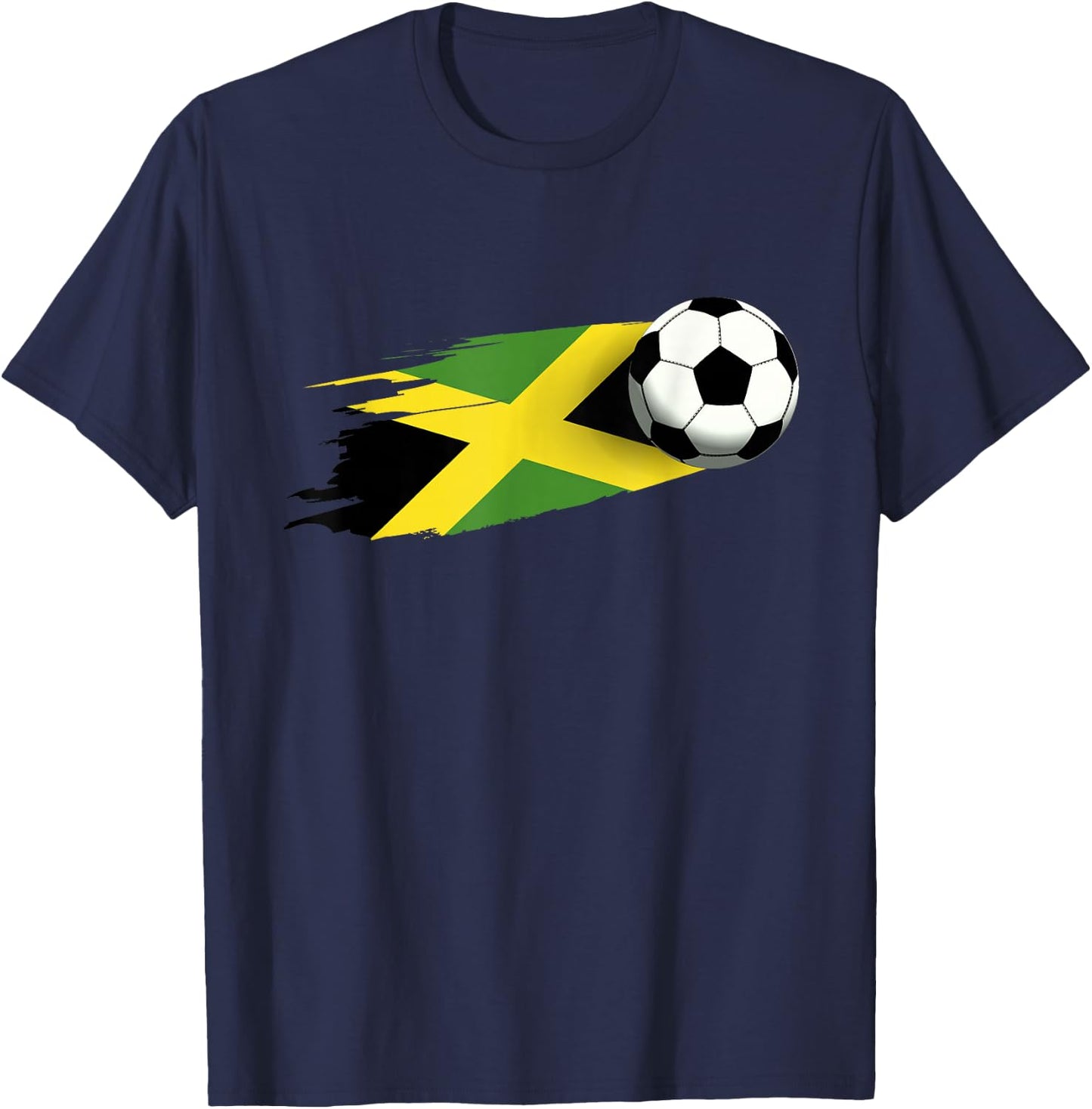Jamaica Flag Jersey Jamaican Soccer Team Jamaican T-Shirt - T-Shirt | Navy