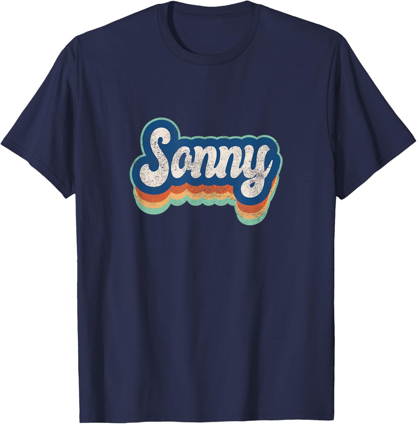 Sonny First Name Boy Vintage Style 70s 80s Personalized T-Shirt - T-Shirt | Navy