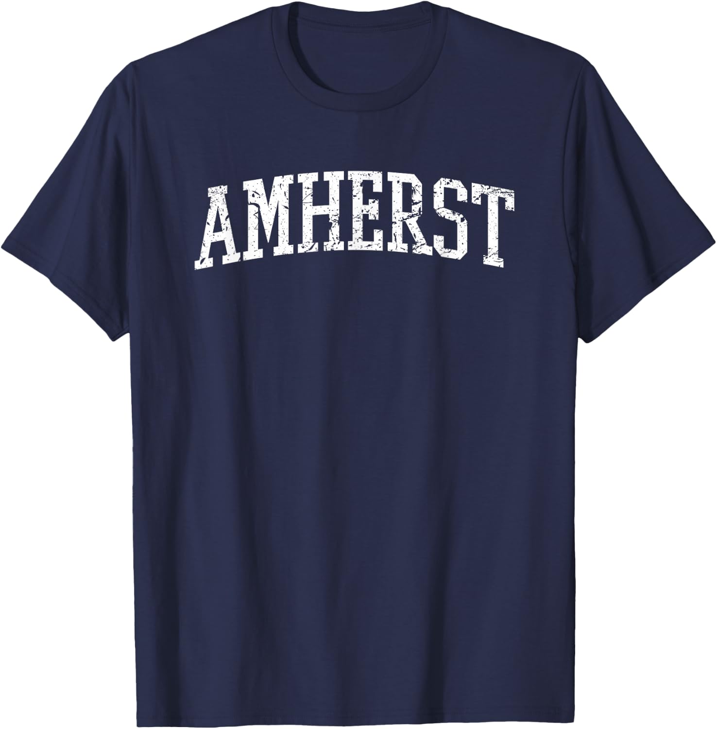 Amherst Mass.- Throwback Design - Vintage Worn Classic T-Shirt - T-Shirt | Navy