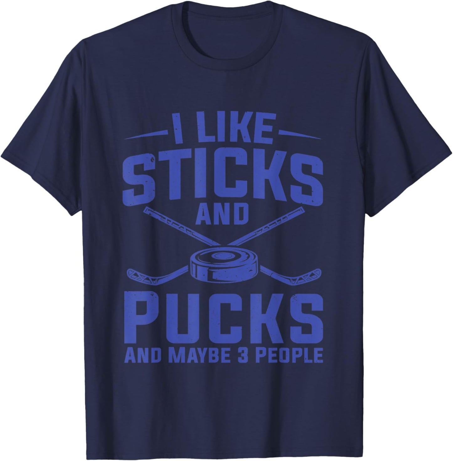 Hockey Shirt Women I Like Sticks Ice Hockey Player T-Shirt - T-Shirt | Navy