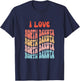I love North Dakota - Retro State of North Dakota USA T-Shirt - T-Shirt | Navy
