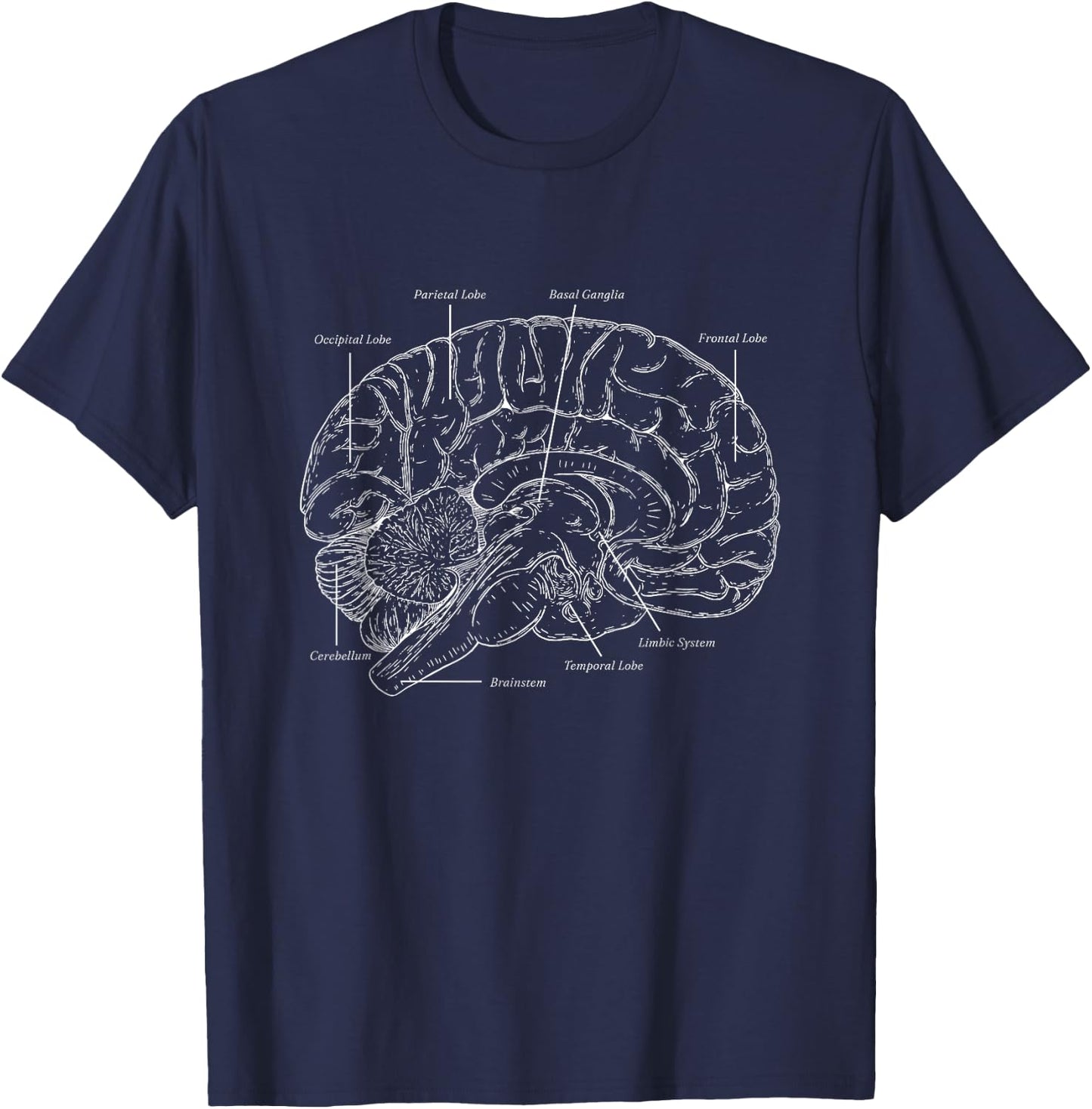 Brain Anatomy Brain Surgery Warrior Recovery Tumor Cancer T-Shirt - T-Shirt | Navy