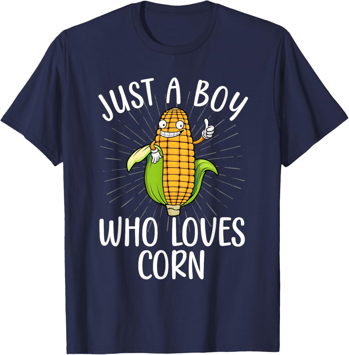 Cute Corn Art For Boys Kids Men Corn On The Cob Farmers Food T-Shirt - T-Shirt | Navy
