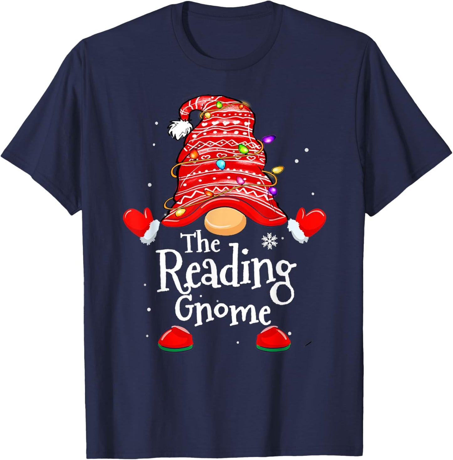 Reading Gnome - Xmas Family Matching Funny Christmas Gnomes T-Shirt - T-Shirt | Navy