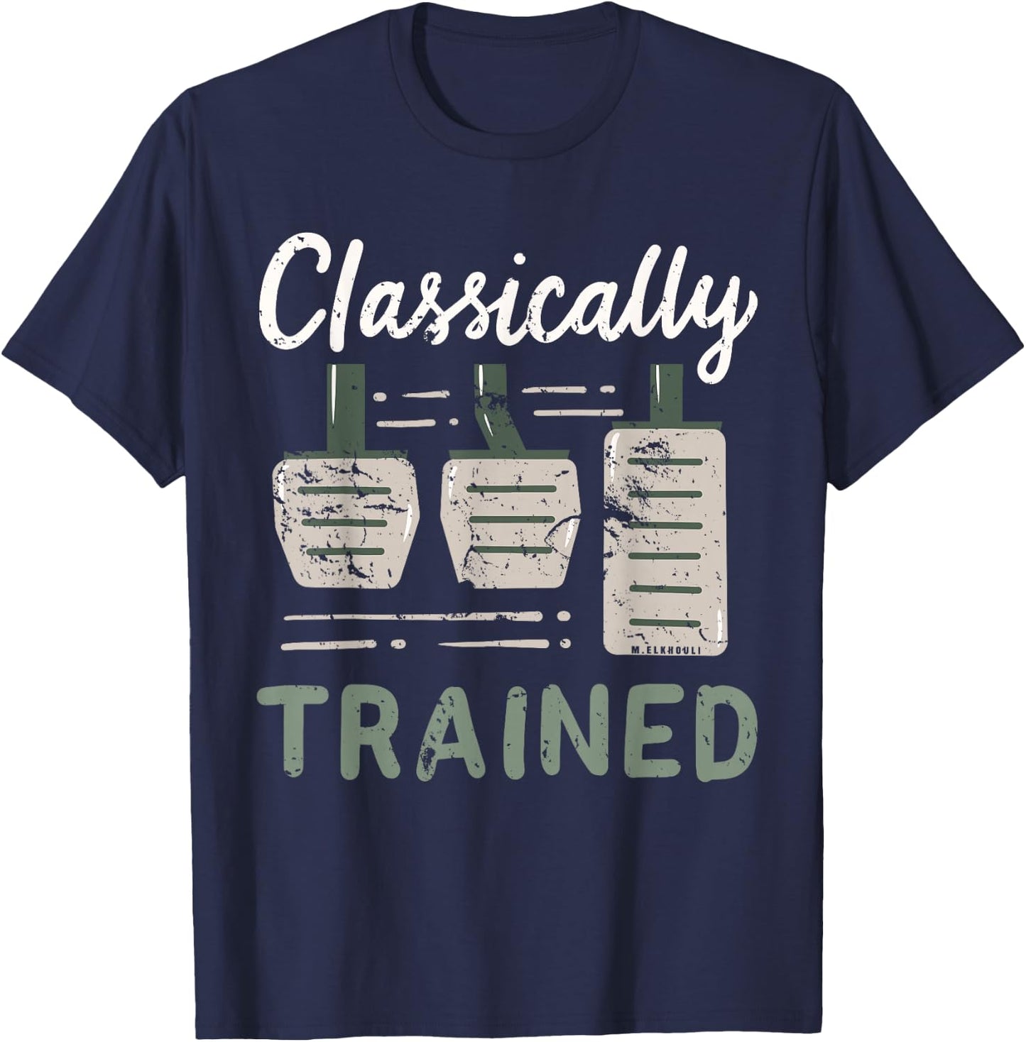 Three Pedals Classically Trained Manual Transmission Racing T-Shirt - T-Shirt | Navy